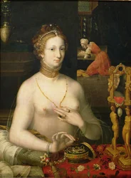 Mulher em seu banheiro, 1585-95